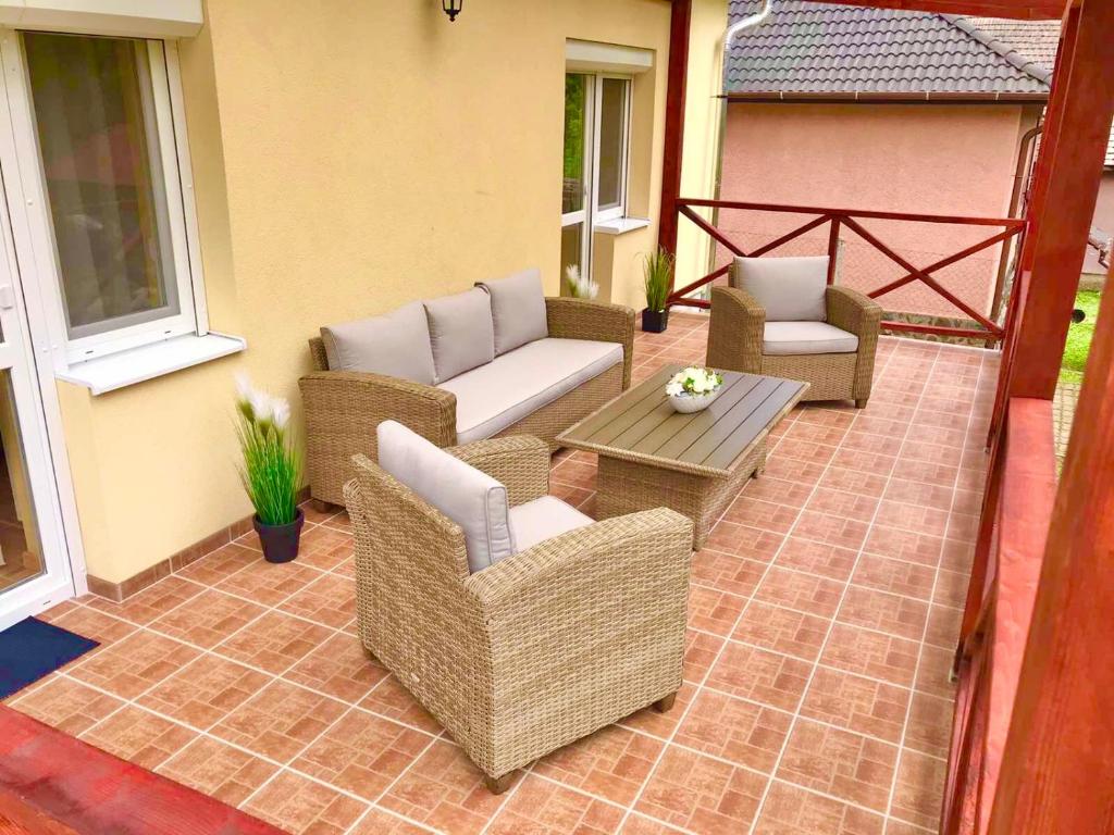 Posezení v ubytování Relax Wellness Apartman
