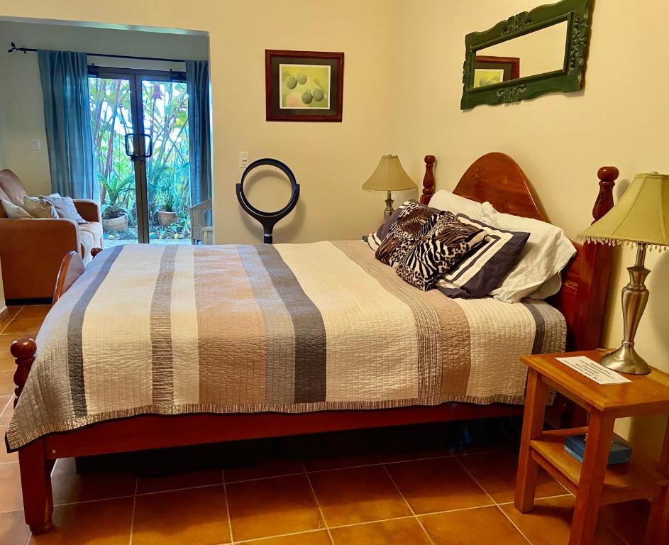 Postel nebo postele na pokoji v ubytování The Garden Apartment at The Hacienda