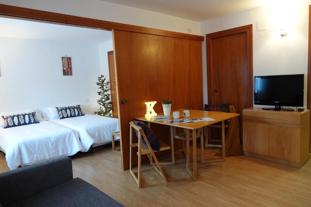 TV a/nebo společenská místnost v ubytování Huegas by PIRINEOS 360 - A 90 metros del Reloj de Formigal