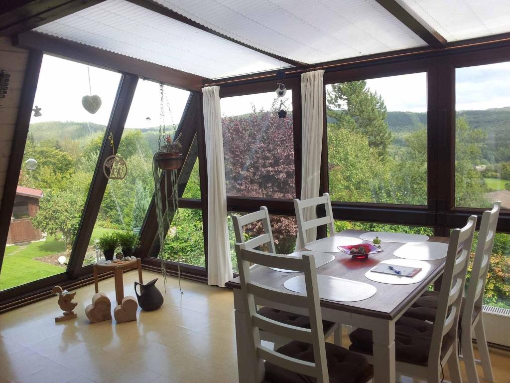 Balkón nebo terasa v ubytování Ferienhaus Düperthal