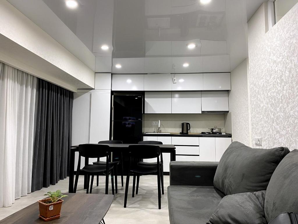 Kuchyň nebo kuchyňský kout v ubytování GSS Apartment