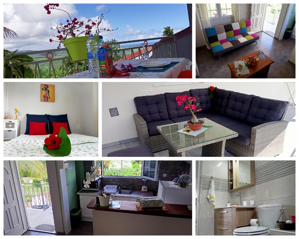 Posezení v ubytování T2 Échappée belle Sainte-Marie Kybo Karaib Location pkg Mtgne Cosy