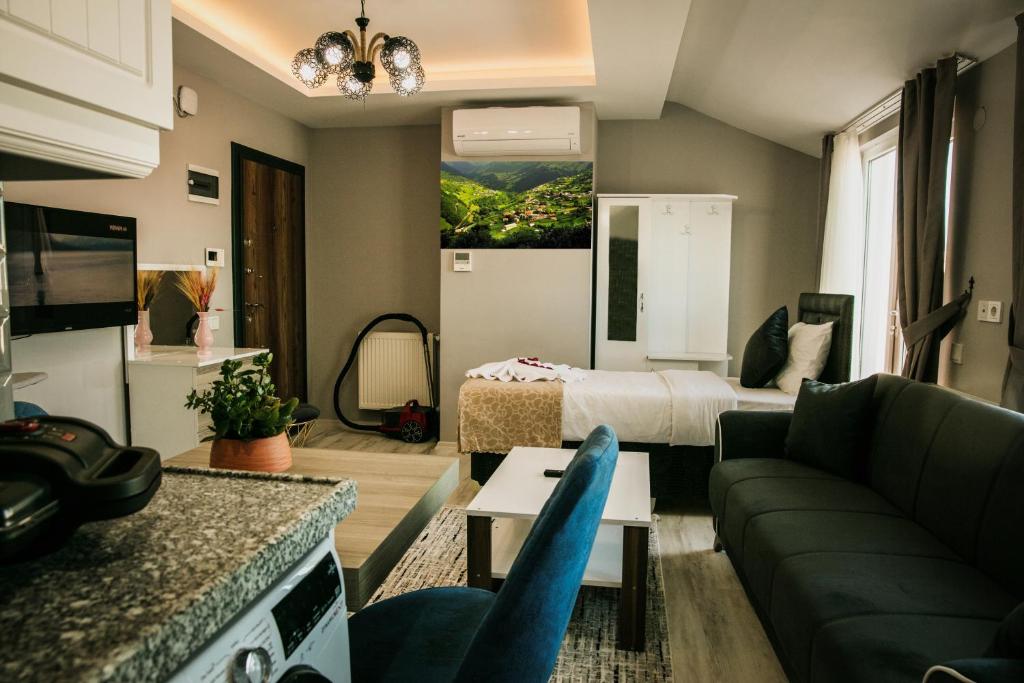 TV a/nebo společenská místnost v ubytování Sulduz Hotel Apart & SPA