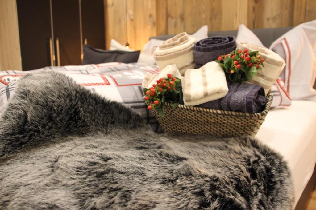 Postel nebo postele na pokoji v ubytování Alpenchalet Valentin