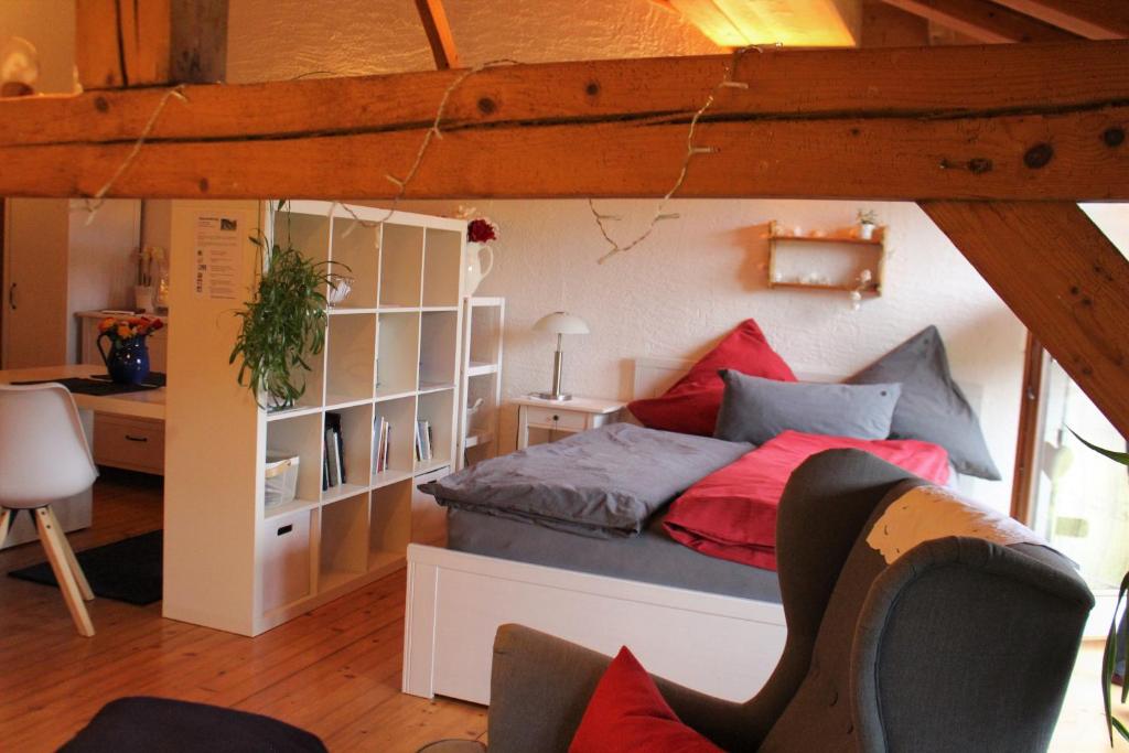 Postel nebo postele na pokoji v ubytování Moosmühle Allgäu