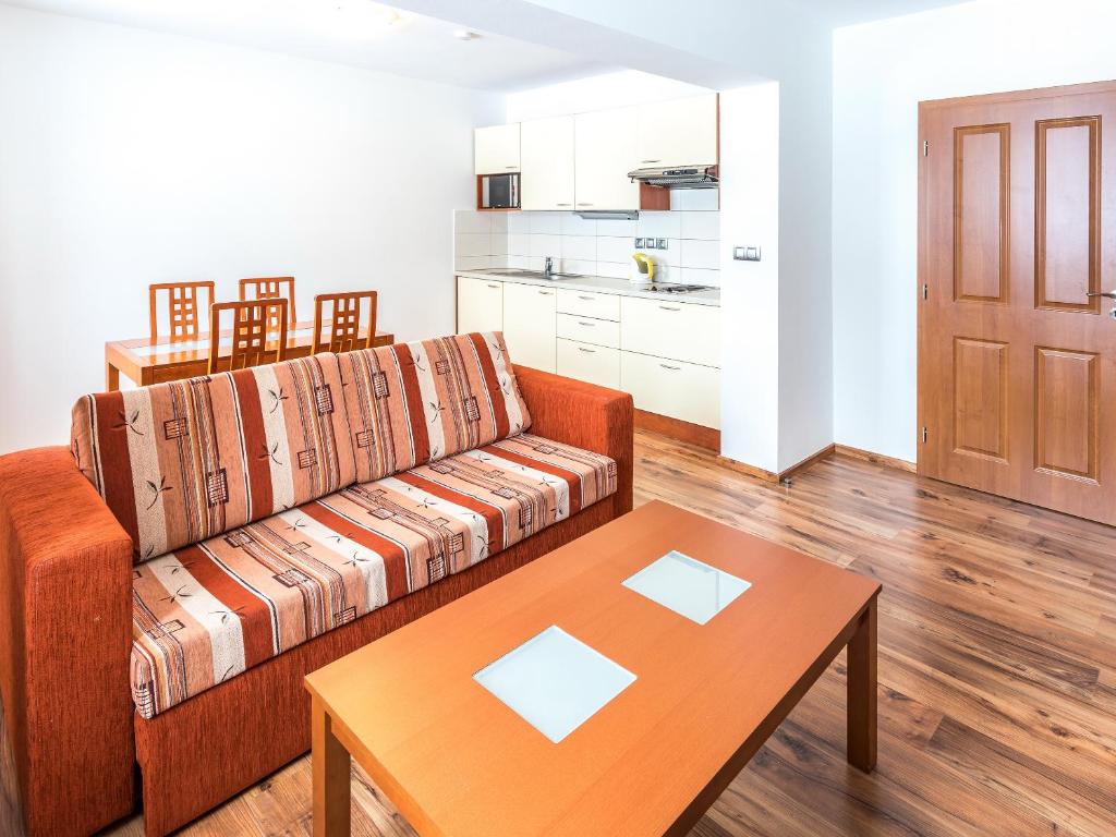Kuchyň nebo kuchyňský kout v ubytování EA Apartmány na Filipce