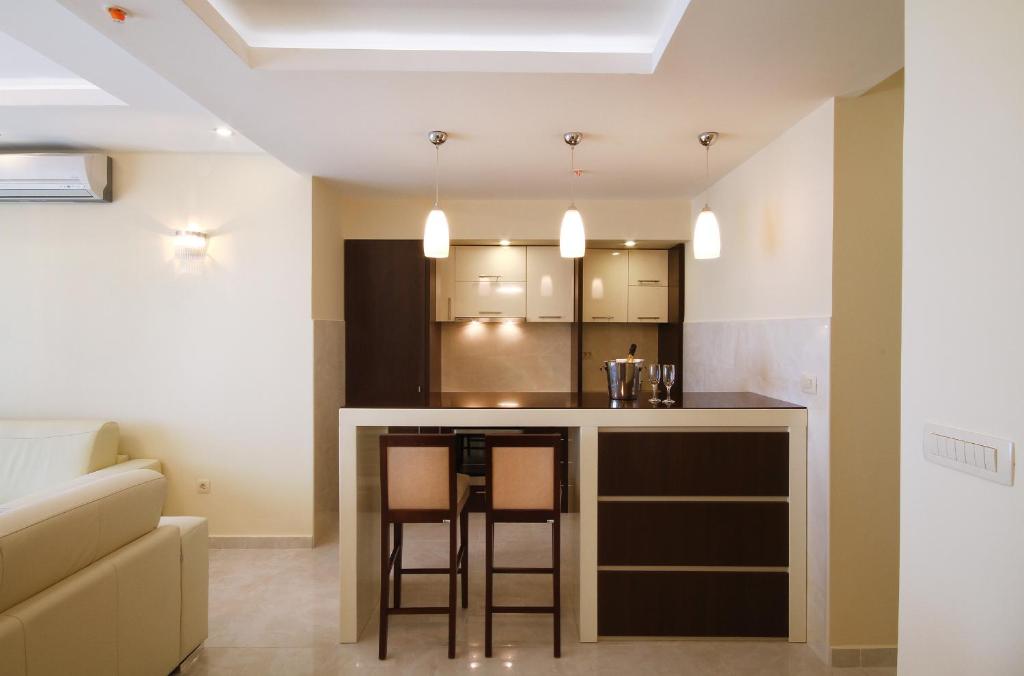 Kuchyň nebo kuchyňský kout v ubytování Shine residence