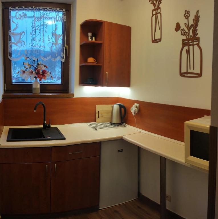 Kuchyň nebo kuchyňský kout v ubytování Margus Apartmány