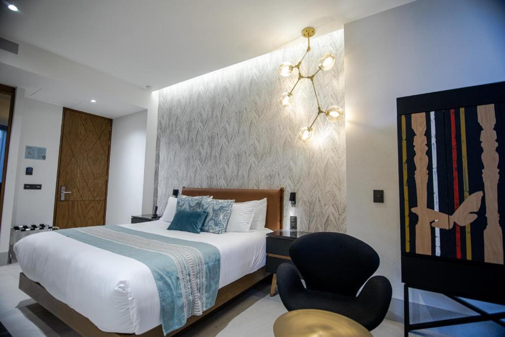 Postel nebo postele na pokoji v ubytování Becquer Hotel Guadalajara