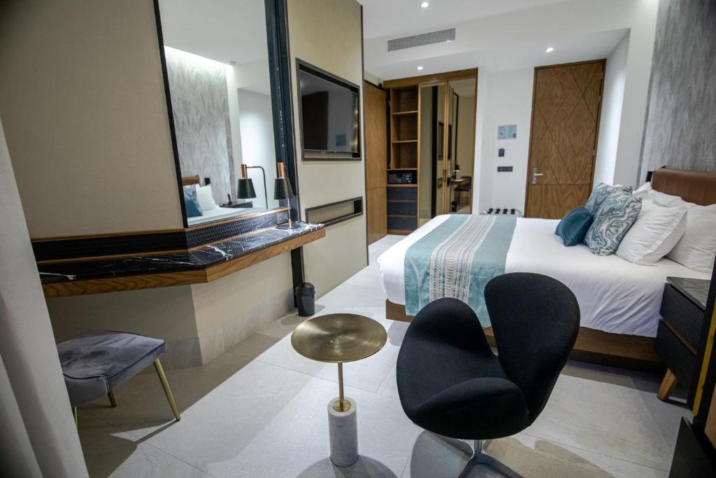 Postel nebo postele na pokoji v ubytování Becquer Hotel Guadalajara