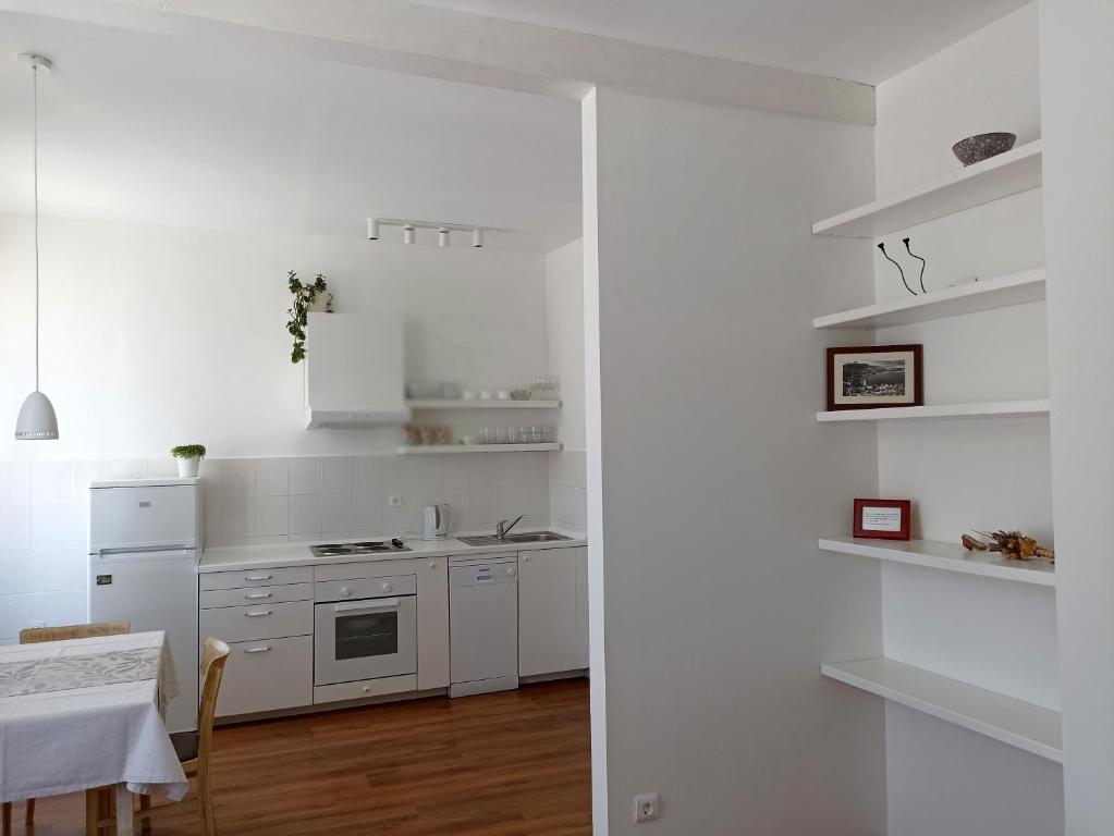 Kuchyň nebo kuchyňský kout v ubytování Lovely apartment in old part of Vis