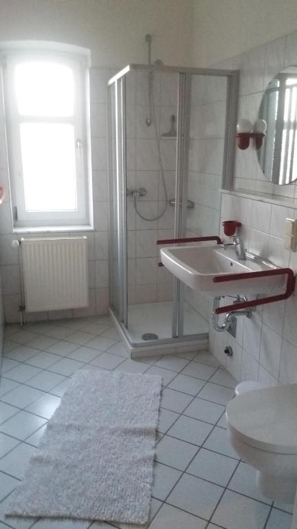 Koupelna v ubytování Ferienwohnung Wattwurm Dangast