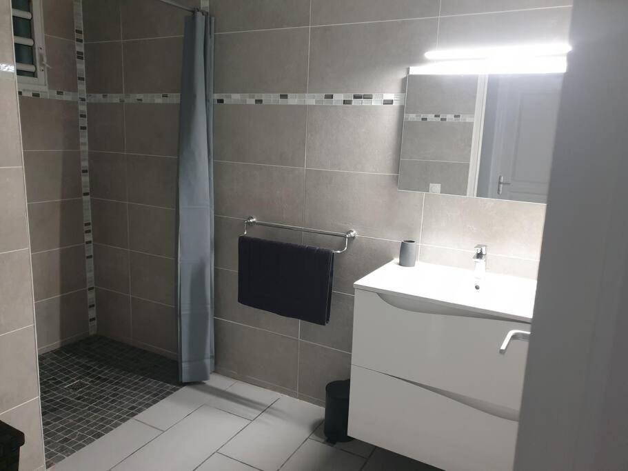 Koupelna v ubytování MARS ET VENUS LOCATION - piscine privée et chauffée