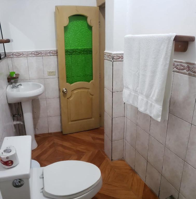 Koupelna v ubytování Hotel Crossman