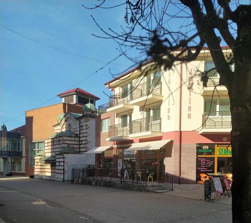 a building on the side of a street at Orava- Justína in Trenčianske Teplice