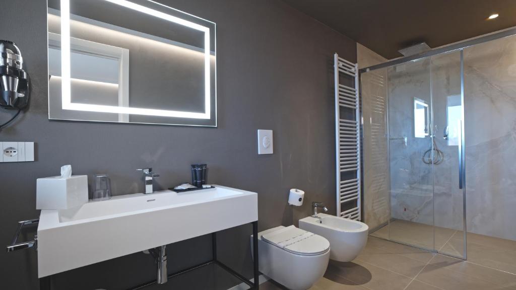 Koupelna v ubytování Hotel Cristal