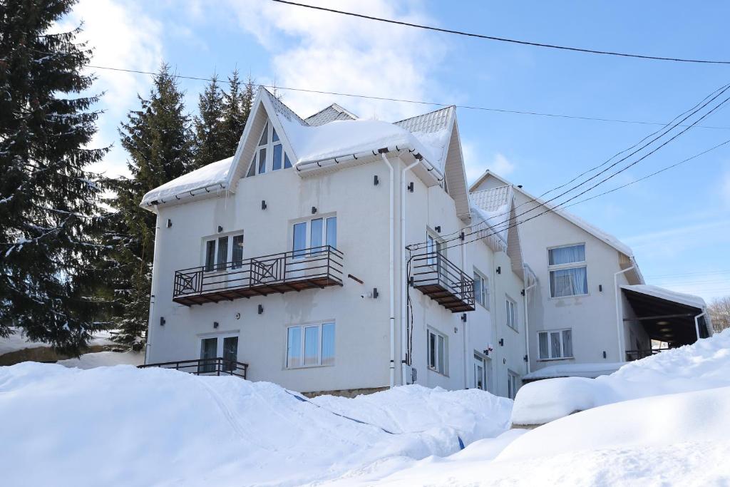 Lastivka Guest House v zimě