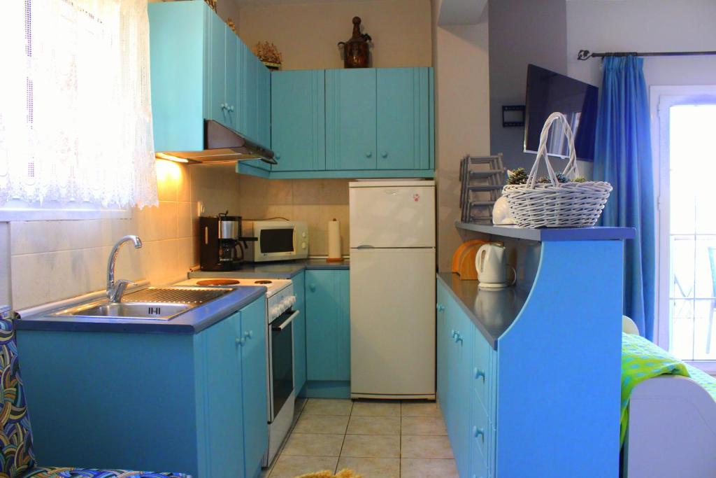 Dapur atau dapur kecil di Tzaneria Apartments Skiathos