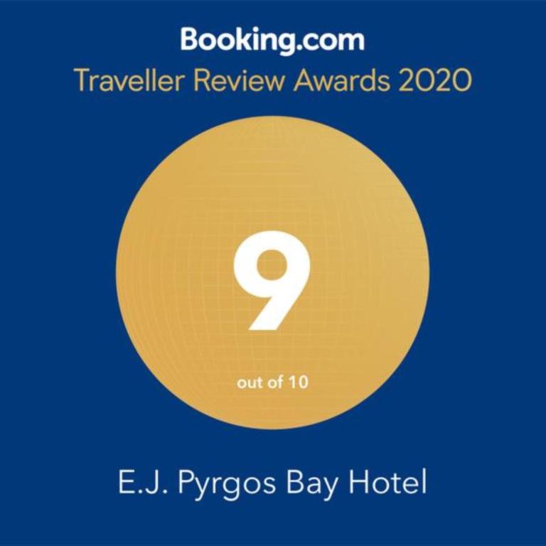Certifikát, hodnocení, plakát nebo jiný dokument vystavený v ubytování E.J. Pyrgos Bay Hotel
