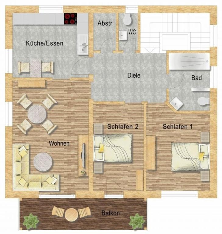 a floor plan of a small apartment with at Im Blauen Ländchen in Lierschied