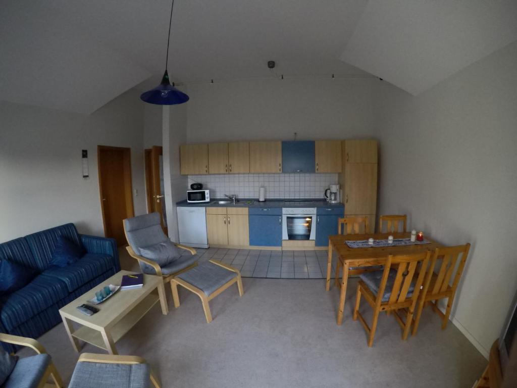 Kuchyň nebo kuchyňský kout v ubytování Ferienwohnung Wattwurm Dangast