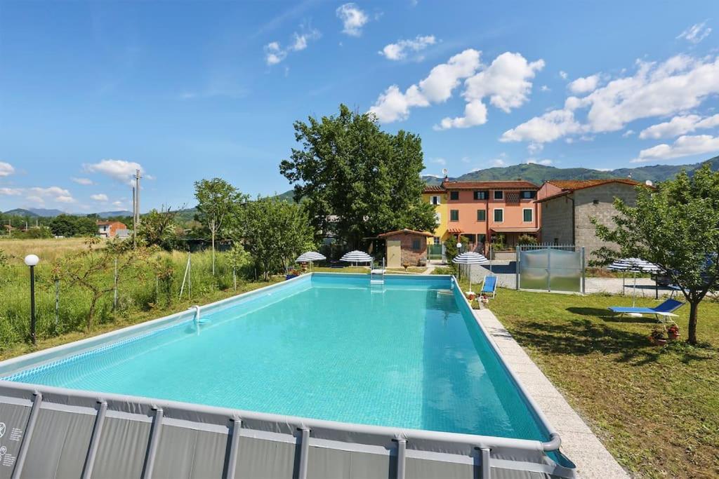 - une piscine dans l'arrière-cour d'une maison dans l'établissement "La Casa di Carla", Lucca countryside, with private swimming pool and garden, à Capannori