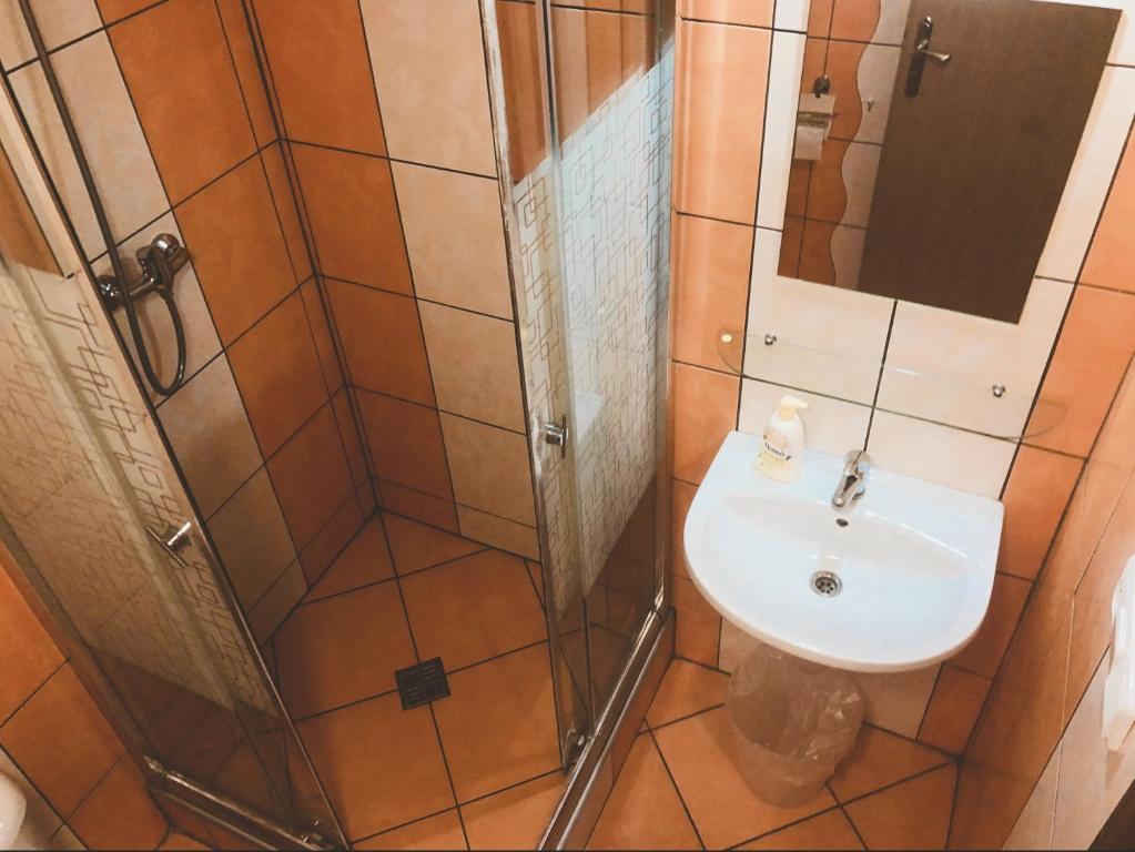 Koupelna v ubytování Althanský hostinec