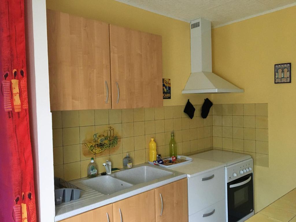 Kuchyň nebo kuchyňský kout v ubytování Appartement T1Bis dans un mas