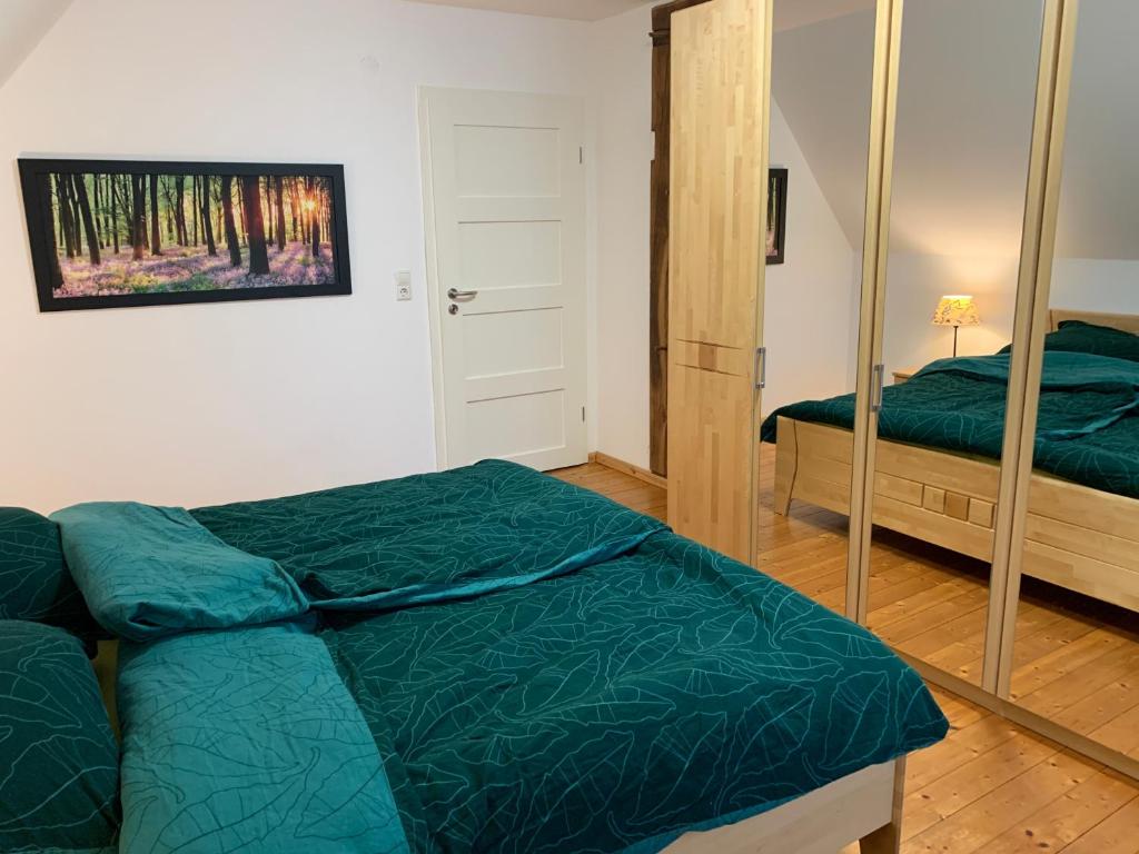 Postel nebo postele na pokoji v ubytování Ferienwohnung Varus