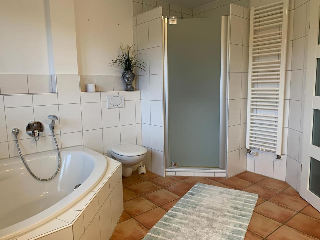 Koupelna v ubytování Ferienwohnung Varus