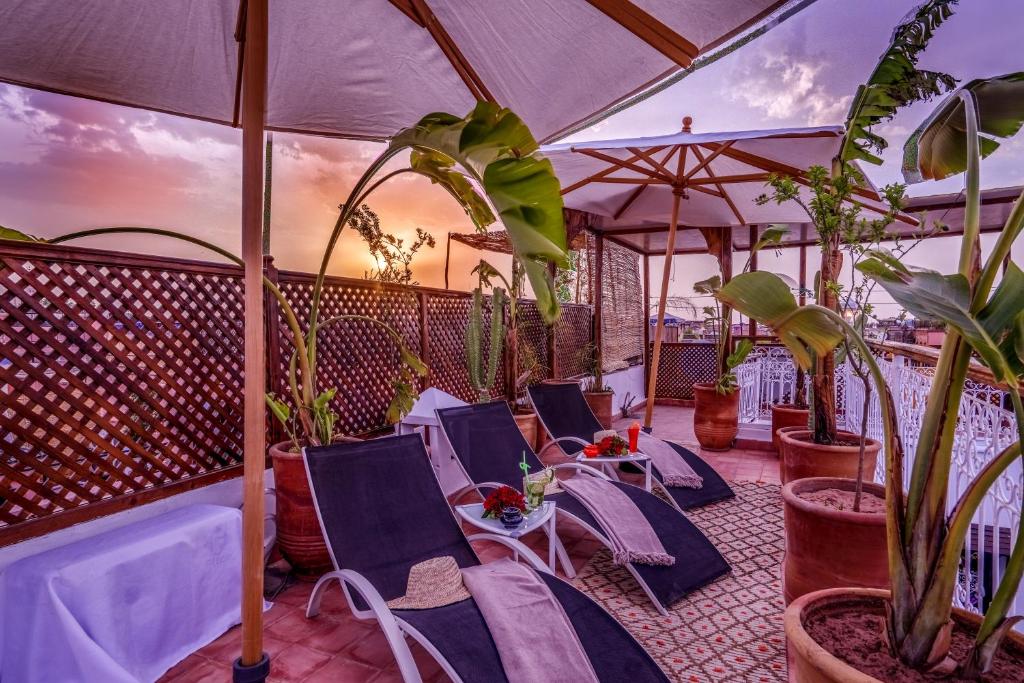 Posezení v ubytování Riad Safran et Cannelle & Spa