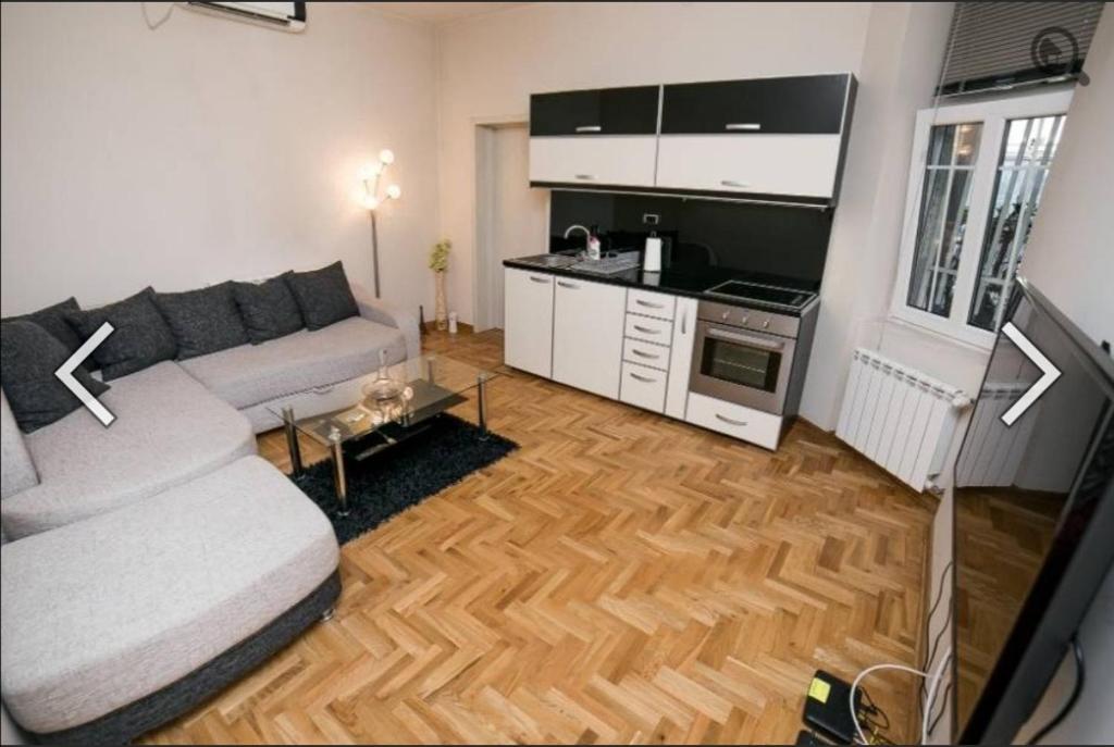 Kuchyň nebo kuchyňský kout v ubytování Višegradska