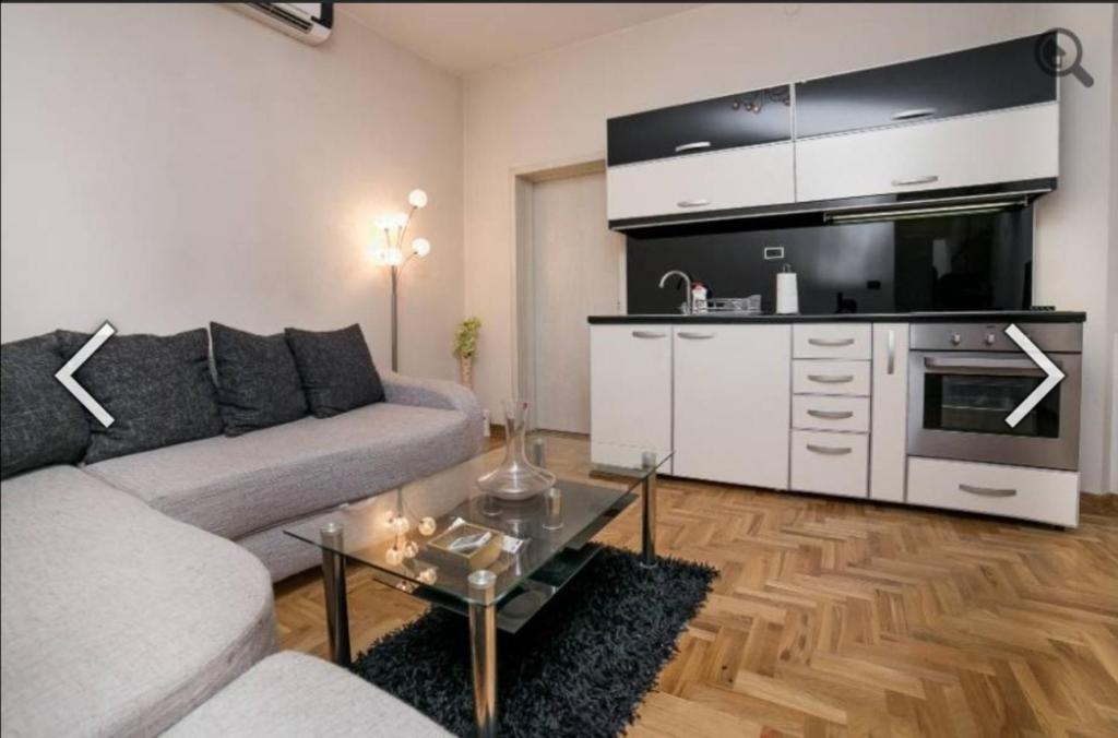 Kuchyň nebo kuchyňský kout v ubytování Višegradska