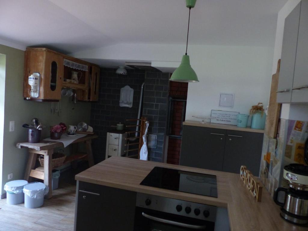 Kuchyň nebo kuchyňský kout v ubytování Ferienhaus Arendsee