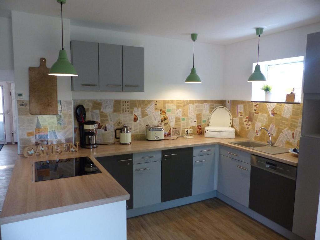 Kuchyň nebo kuchyňský kout v ubytování Ferienhaus Arendsee