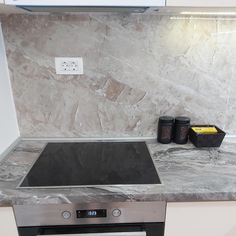 Kuchyň nebo kuchyňský kout v ubytování Apartman Miss T