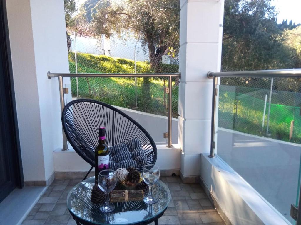 A balcony or terrace at Diamond Luxury Villa Corfu 6 Bedroom Luxury Villa