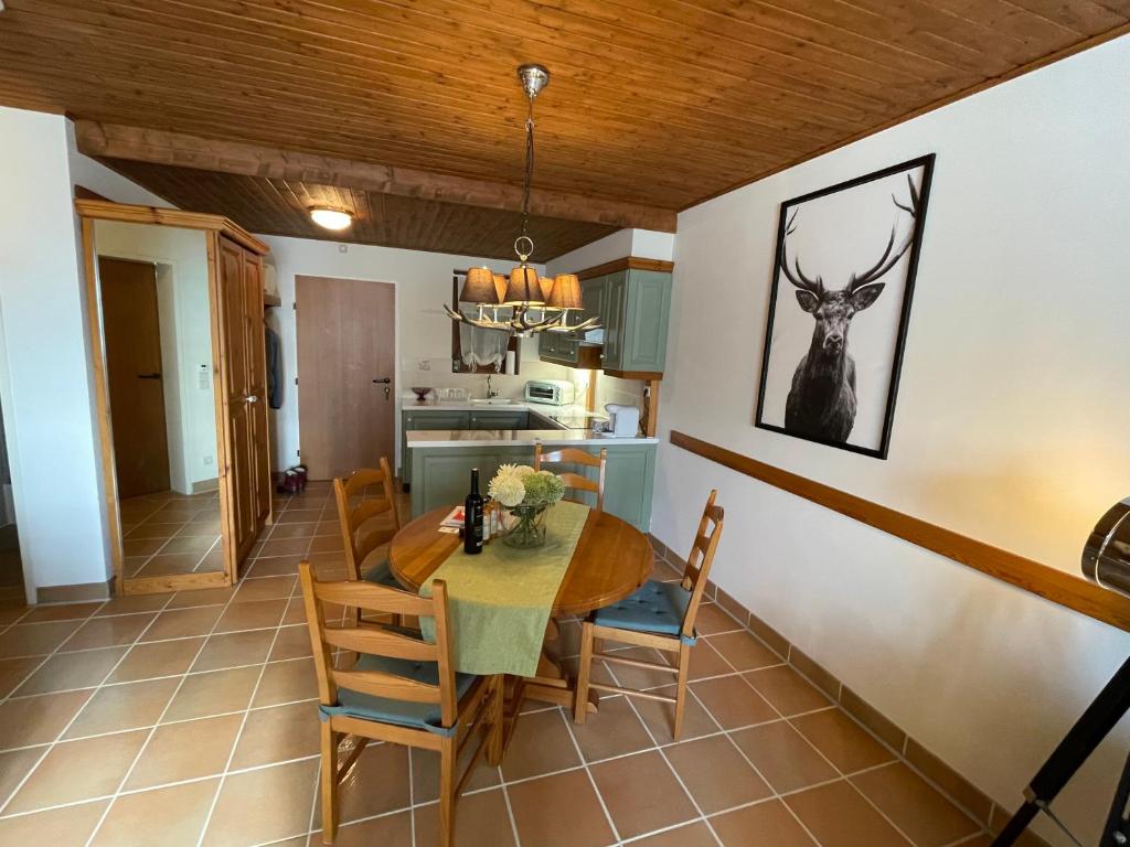 Kuchyň nebo kuchyňský kout v ubytování Hundefreundliche Bergwohnung neben der Skipiste - Mittelstation Skigebiet Gerlitzen