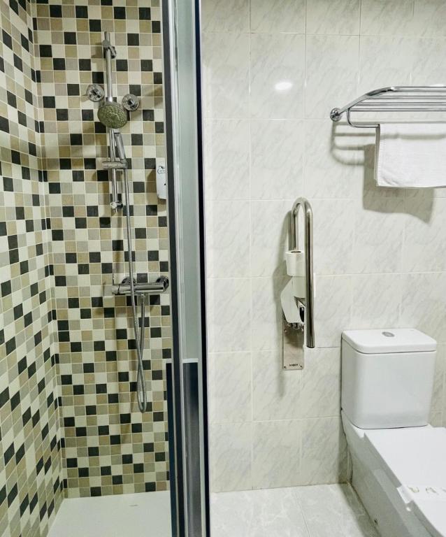 Koupelna v ubytování Hotel Yerri