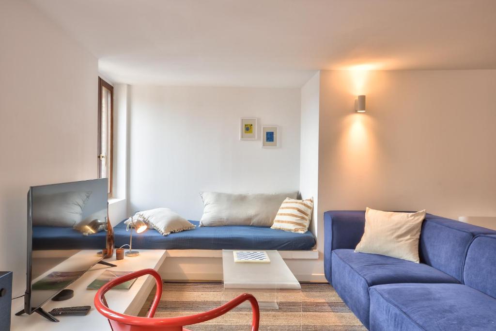 Et opholdsområde på La maison du pêcheur