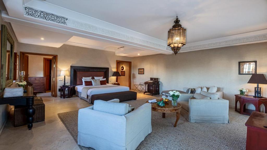 Posezení v ubytování Le Riad Villa Blanche