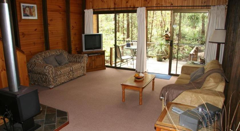 TV a/nebo společenská místnost v ubytování Springbrook Mountain Chalets