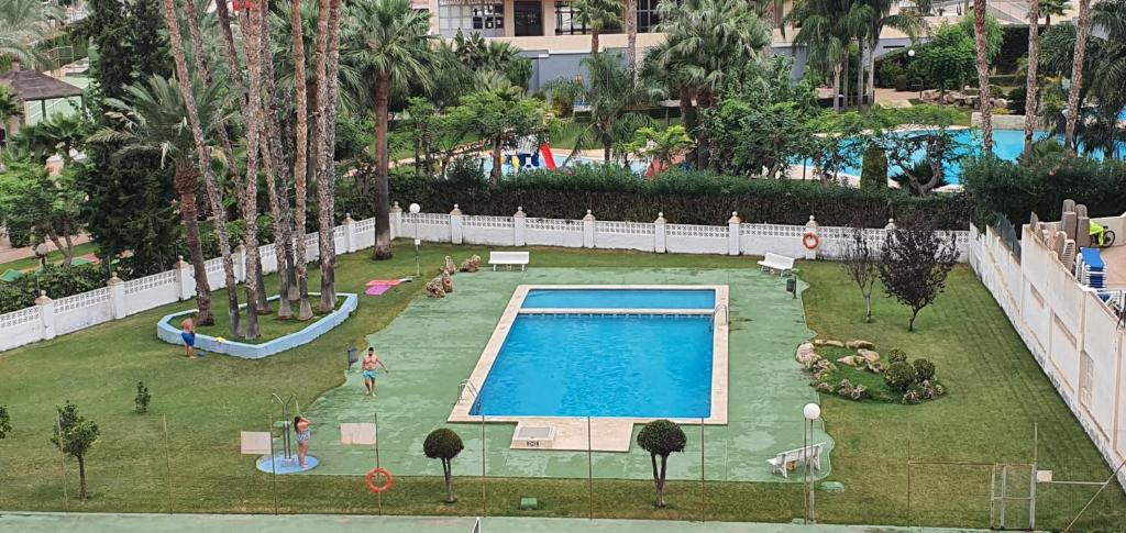 an overhead view of a swimming pool in a park at MARISCAL 3 - Fincas Arena in Benidorm