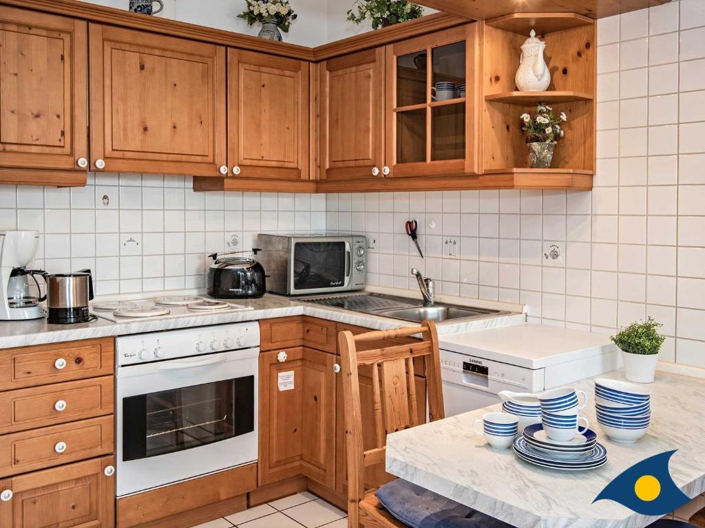 Kuchyň nebo kuchyňský kout v ubytování Villa Margot Whg 38