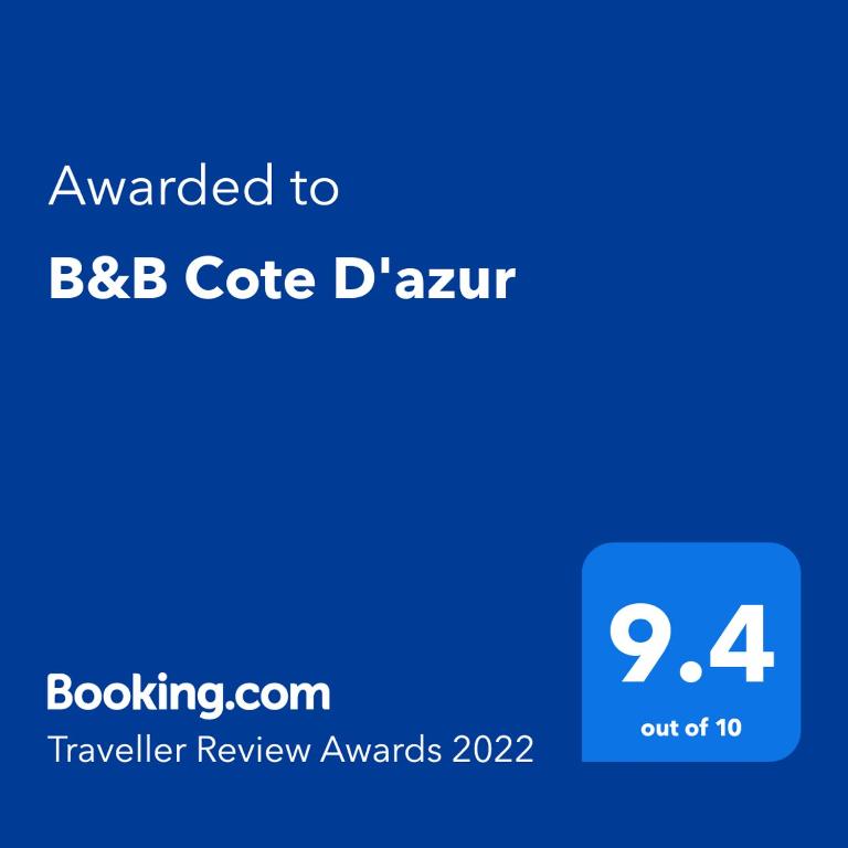 Certifikát, hodnocení, plakát nebo jiný dokument vystavený v ubytování B&B Cote D'azur