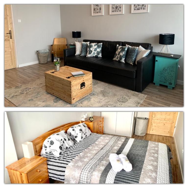 Posteľ alebo postele v izbe v ubytovaní K1 Panoramic apartment