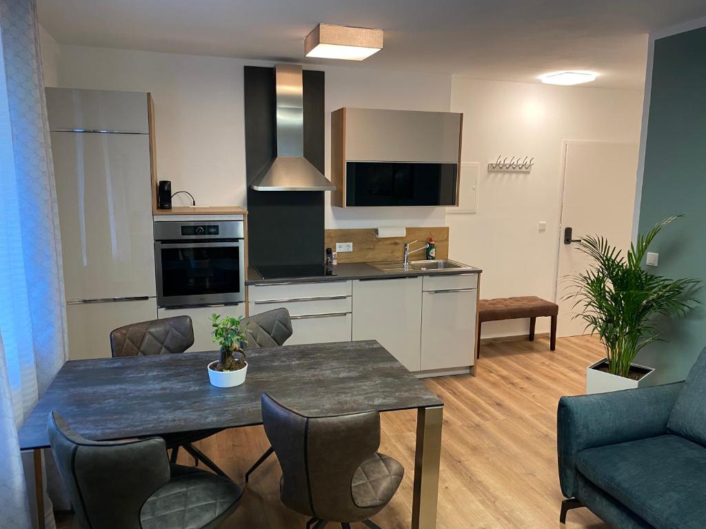 Kuchyň nebo kuchyňský kout v ubytování Living8-Appartements