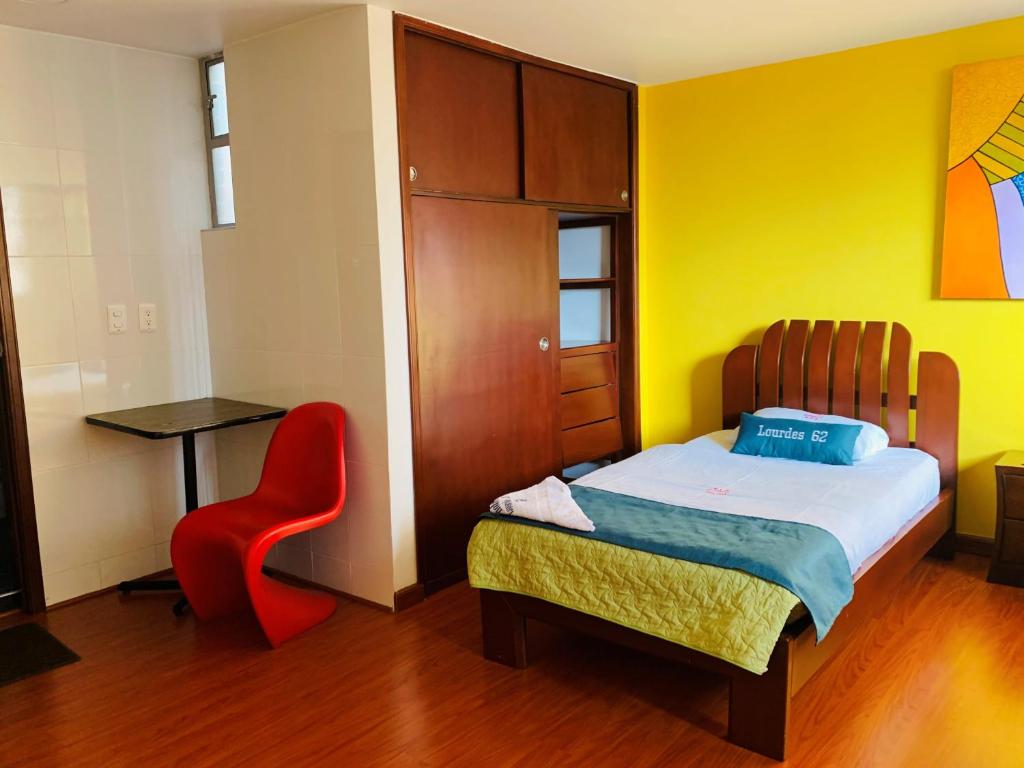 Postel nebo postele na pokoji v ubytování Hotel Lourdes la 62