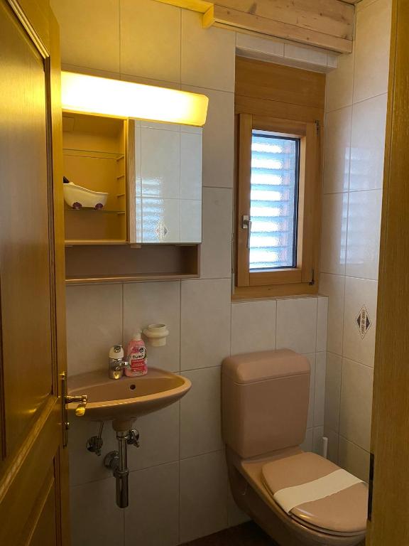Koupelna v ubytování Haus Wiggis