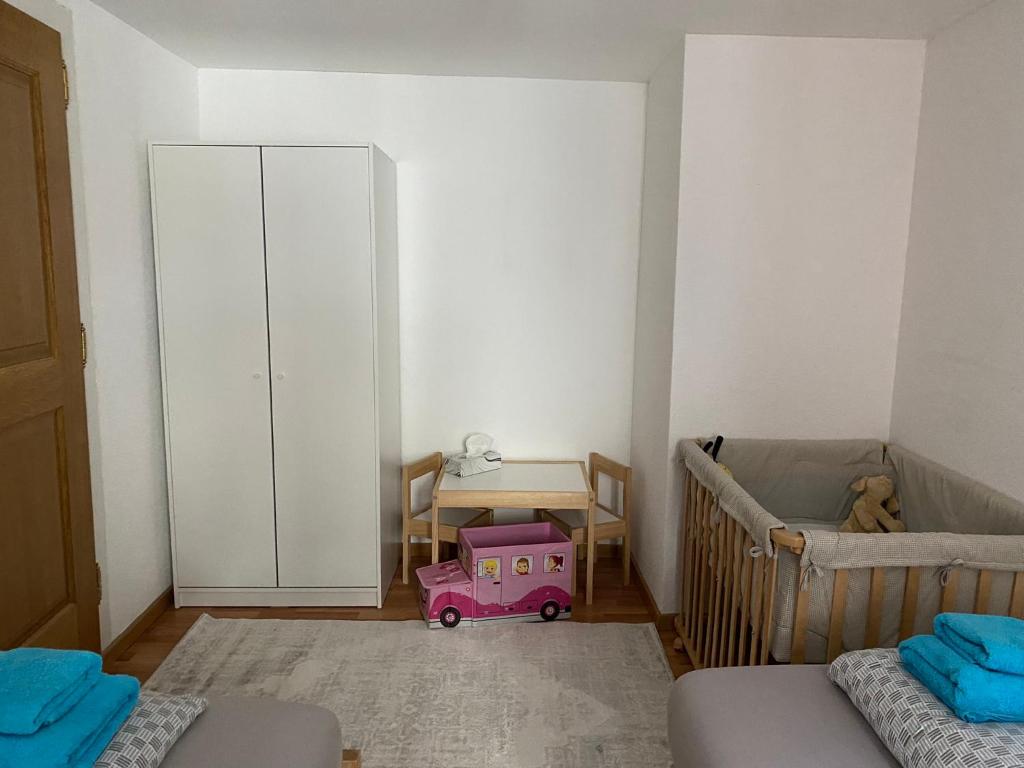 Postel nebo postele na pokoji v ubytování Haus Wiggis
